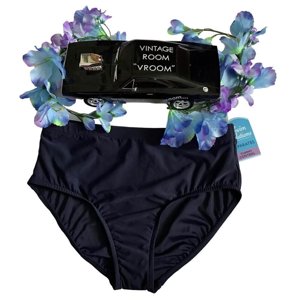 Swim Solutions NWT Navy Blue Swim Bottom Women 14